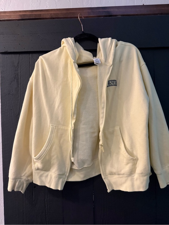 PINK Victoria's Secret Tops - PINK Victoria's Secret Pale Yellow Zip-Up Hoodie